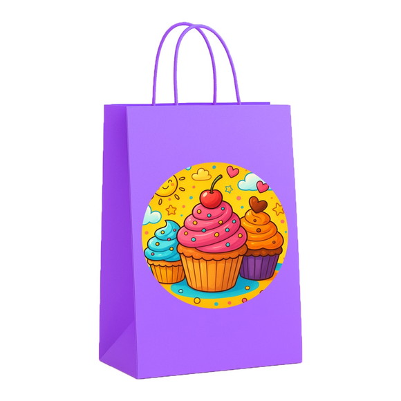 Sacola de Papel Personalizada Infantil Cupcakes - Imagem 4