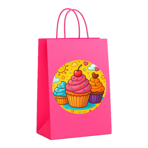 Sacola de Papel Personalizada Infantil Cupcakes - Imagem 3