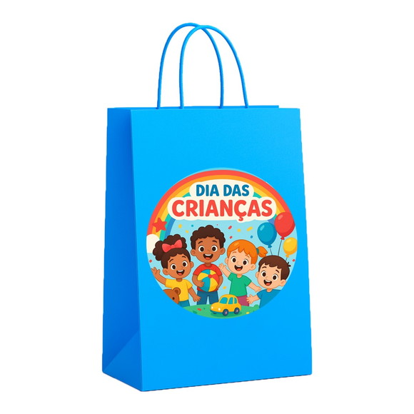 Sacola de Papel Personalizada Infantil Dia das Crianças - Imagem 2