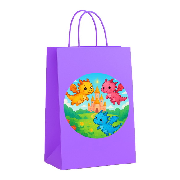 Sacola de Papel Personalizada Infantil Dragões - Imagem 4