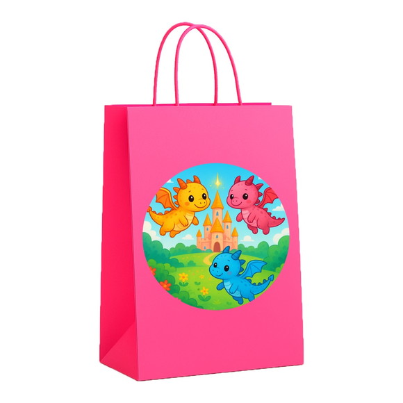 Sacola de Papel Personalizada Infantil Dragões - Imagem 3