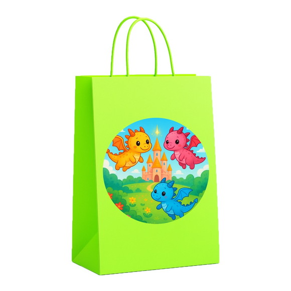 Sacola de Papel Personalizada Infantil Dragões - Imagem 5