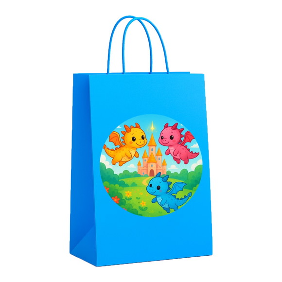 Sacola de Papel Personalizada Infantil Dragões - Imagem 2