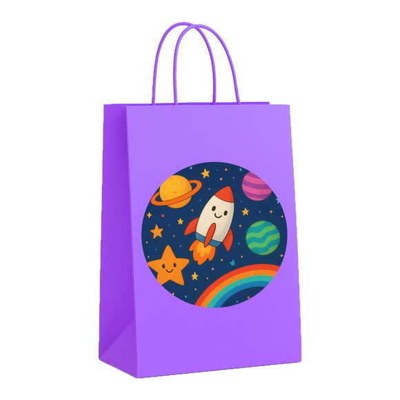 Sacola de Papel Personalizada Infantil Espaço Colorido - Imagem 4