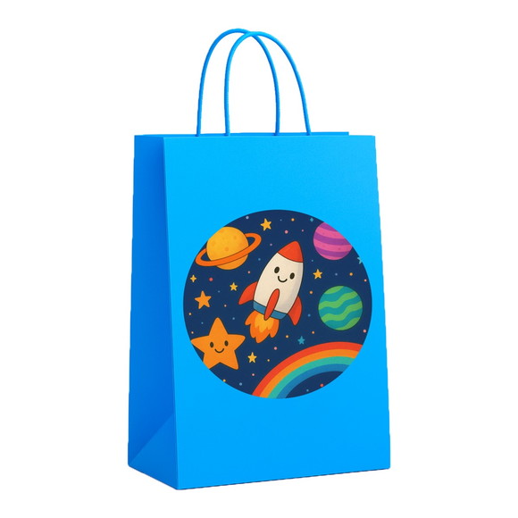 Sacola de Papel Personalizada Infantil Espaço Colorido - Imagem 2