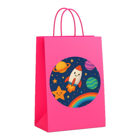 Sacola de Papel Personalizada Infantil Espaço Colorido - Imagem 3