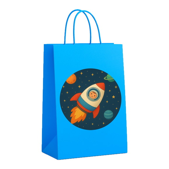 Sacola de Papel Personalizada Infantil Espaço Sideral - Imagem 2