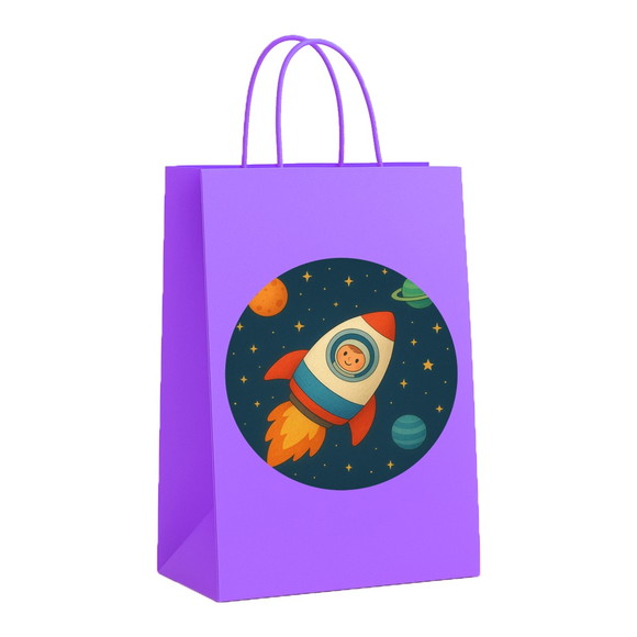 Sacola de Papel Personalizada Infantil Espaço Sideral - Imagem 4