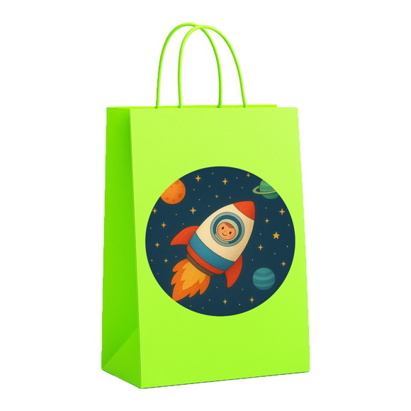 Sacola de Papel Personalizada Infantil Espaço Sideral - Imagem 5