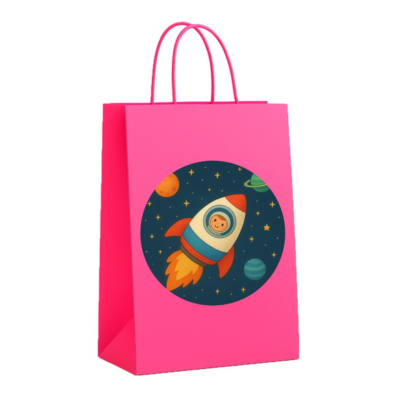 Sacola de Papel Personalizada Infantil Espaço Sideral - Imagem 3