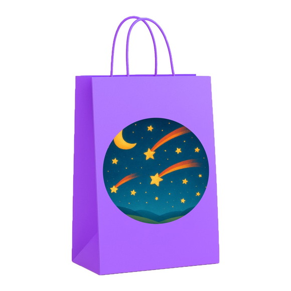 Sacola de Papel Personalizada Infantil Estrelas Cadentes - Imagem 4