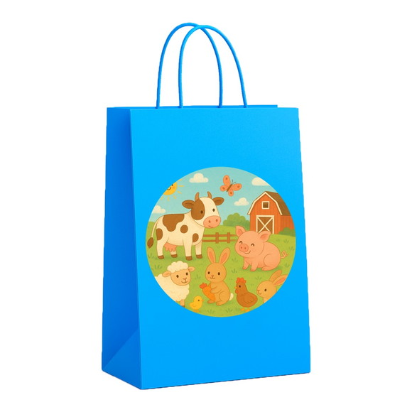Sacola de Papel Personalizada Infantil Fazendinha - Imagem 2