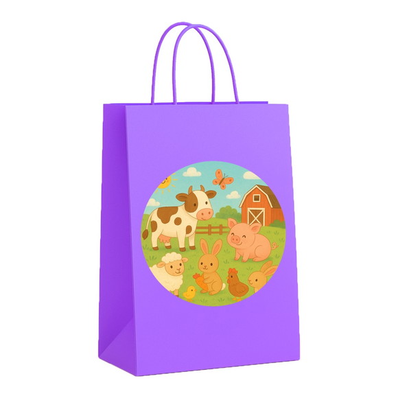 Sacola de Papel Personalizada Infantil Fazendinha - Imagem 4