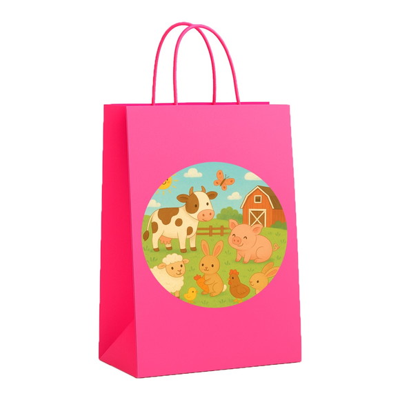 Sacola de Papel Personalizada Infantil Fazendinha - Imagem 3