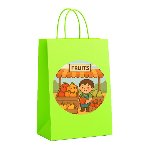 Sacola de Papel Personalizada Infantil Feira de Frutas - Imagem 5