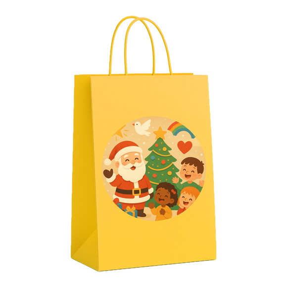 Sacola de Papel Personalizada Infantil Feliz Natal