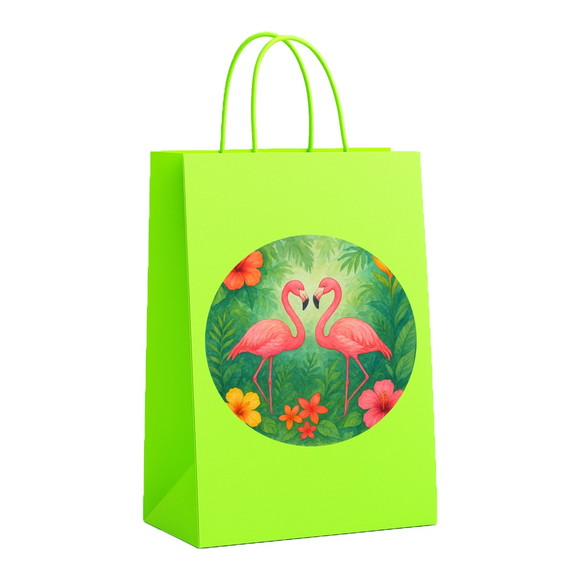 Sacola de Papel Personalizada Infantil Flamingo Aquarela - Imagem 5