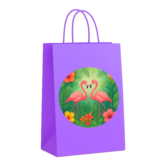 Sacola de Papel Personalizada Infantil Flamingo Aquarela - Imagem 4