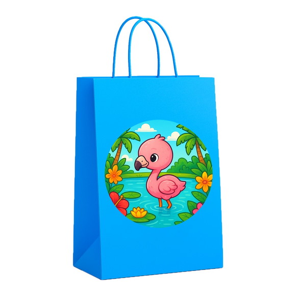 Sacola de Papel Personalizada Infantil Flamingo Baby - Imagem 2