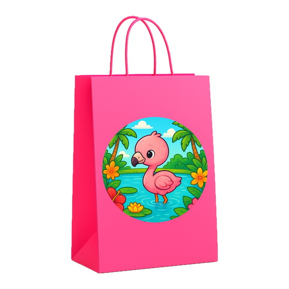 Sacola de Papel Personalizada Infantil Flamingo Baby - Imagem 3