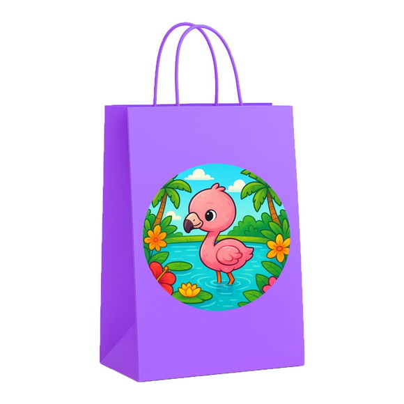 Sacola de Papel Personalizada Infantil Flamingo Baby - Imagem 4