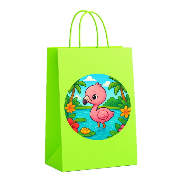 Sacola de Papel Personalizada Infantil Flamingo Baby - Imagem 5
