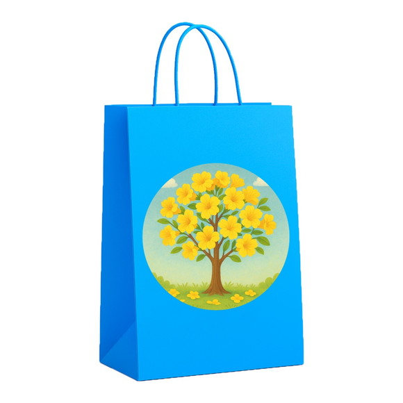 Sacola de Papel Personalizada Infantil Flor de Ipê Amarela - Imagem 2