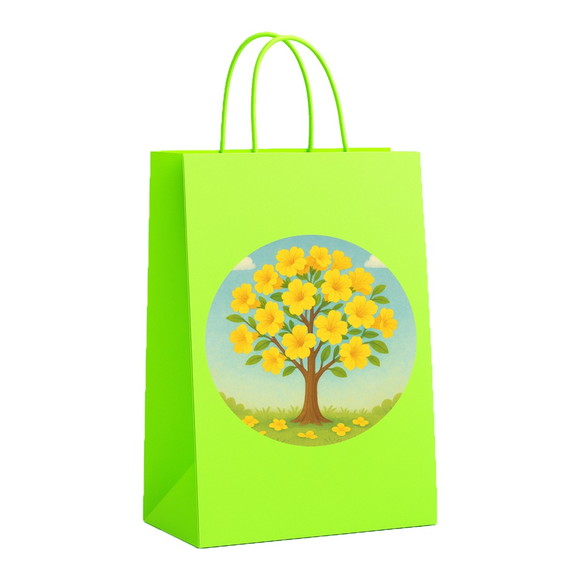 Sacola de Papel Personalizada Infantil Flor de Ipê Amarela - Imagem 5