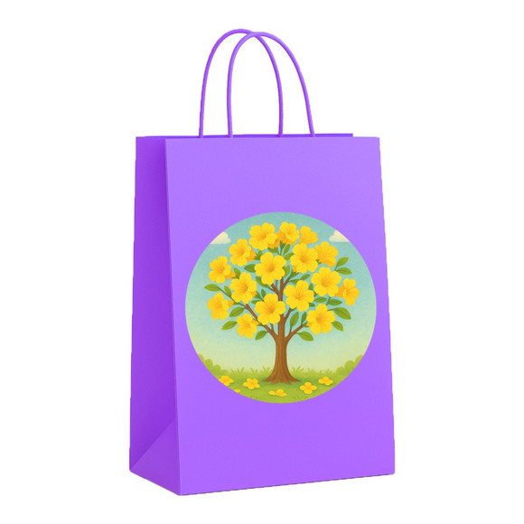 Sacola de Papel Personalizada Infantil Flor de Ipê Amarela - Imagem 4