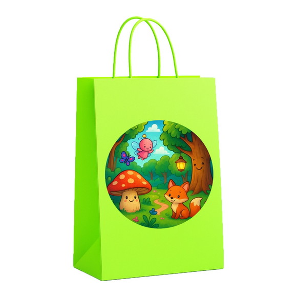 Sacola de Papel Personalizada Infantil Floresta Encantada - Imagem 5