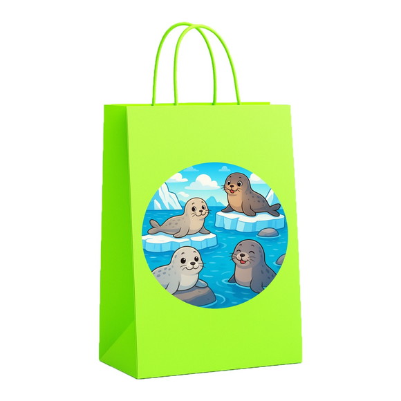 Sacola de Papel Personalizada Infantil Focas - Imagem 5