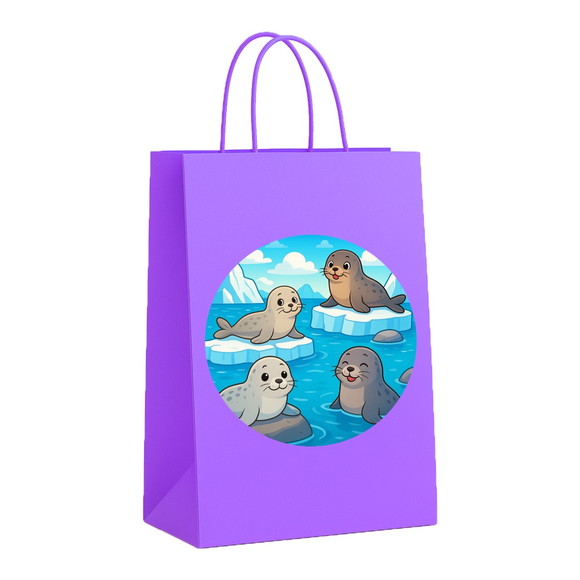 Sacola de Papel Personalizada Infantil Focas - Imagem 4