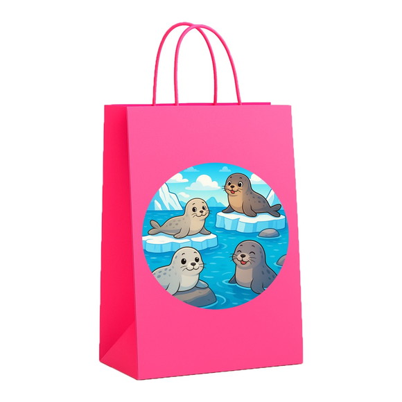 Sacola de Papel Personalizada Infantil Focas - Imagem 3