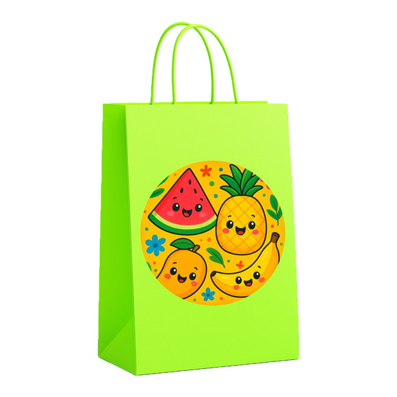 Sacola de Papel Personalizada Infantil Frutas Tropicais - Imagem 5