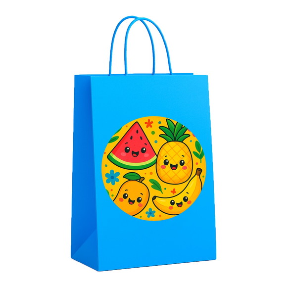 Sacola de Papel Personalizada Infantil Frutas Tropicais - Imagem 2