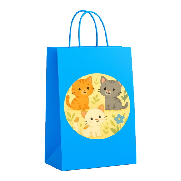 Sacola de Papel Personalizada Infantil Gatinhos - Imagem 2