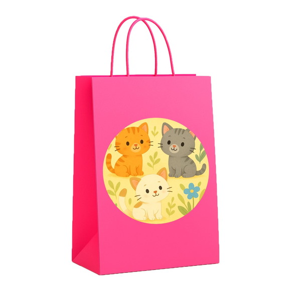 Sacola de Papel Personalizada Infantil Gatinhos - Imagem 3