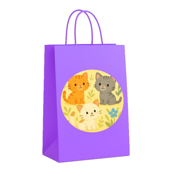 Sacola de Papel Personalizada Infantil Gatinhos - Imagem 4