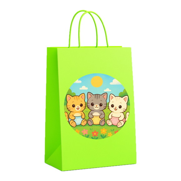 Sacola de Papel Personalizada Infantil Gatinhos Baby - Imagem 4