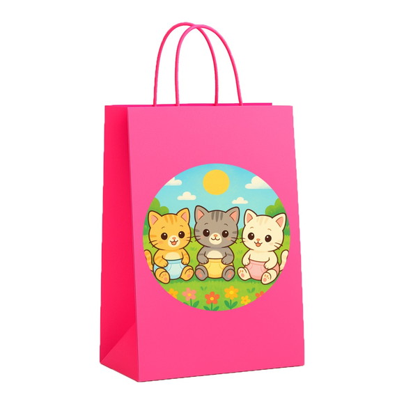 Sacola de Papel Personalizada Infantil Gatinhos Baby - Imagem 2