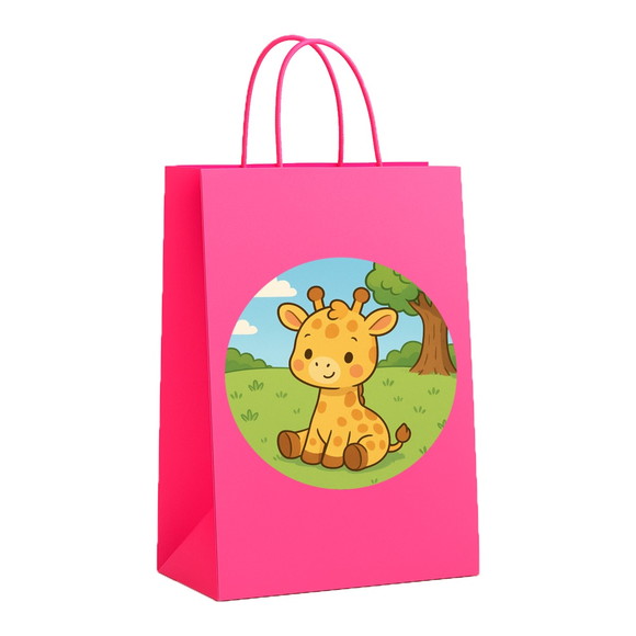 Sacola de Papel Personalizada Infantil Girafinha Baby - Imagem 3