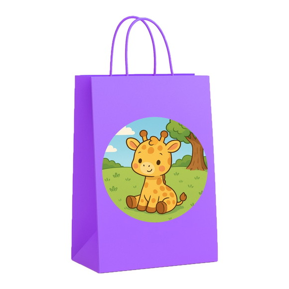 Sacola de Papel Personalizada Infantil Girafinha Baby - Imagem 4