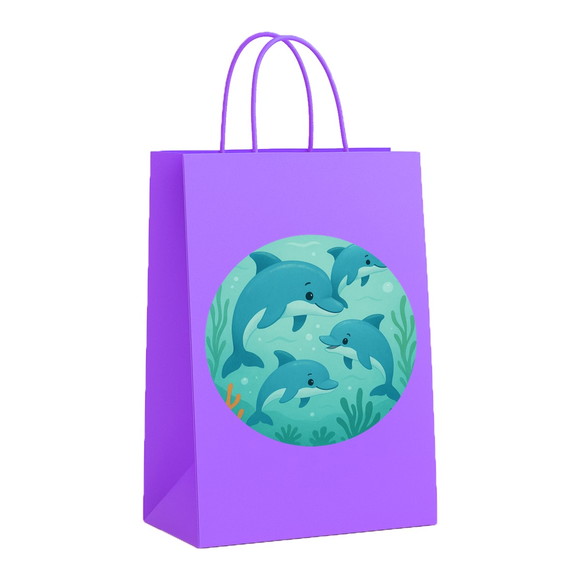 Sacola de Papel Personalizada Infantil Golfinhos - Imagem 4