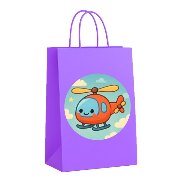 Sacola de Papel Personalizada Infantil Helicóptero - Imagem 4