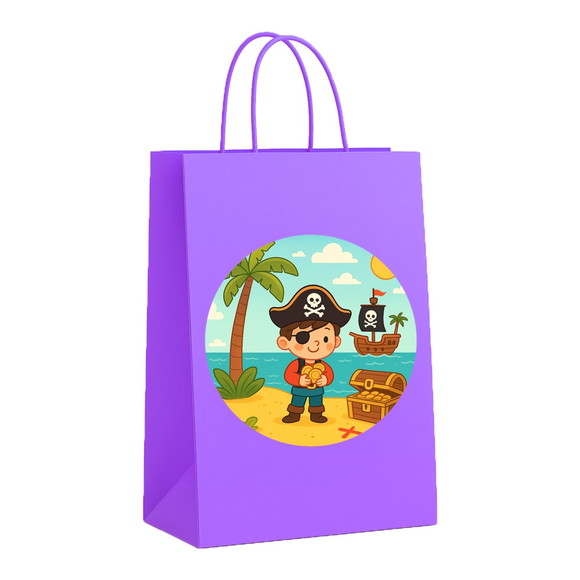 Sacola de Papel Personalizada Infantil Ilha Pirata - Imagem 4