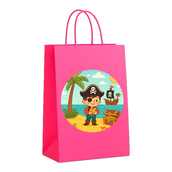 Sacola de Papel Personalizada Infantil Ilha Pirata - Imagem 3