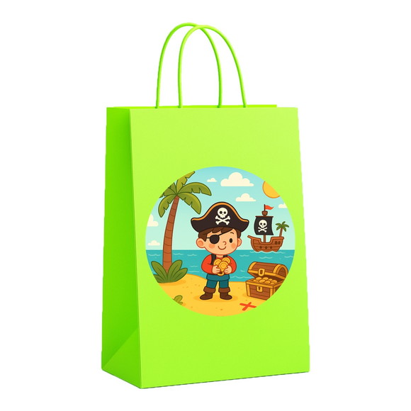 Sacola de Papel Personalizada Infantil Ilha Pirata - Imagem 5