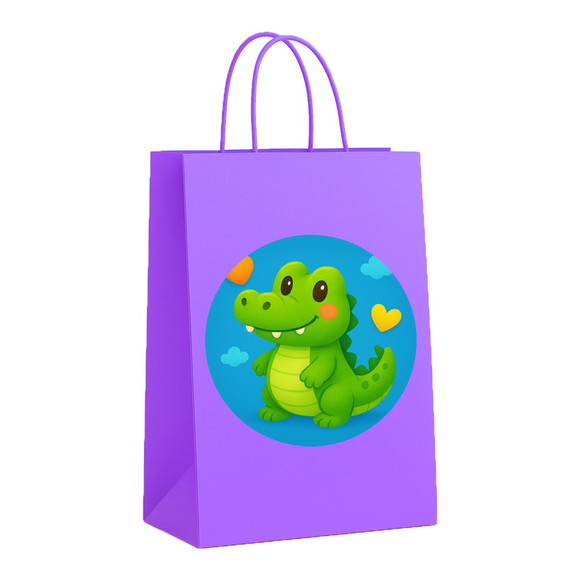 Sacola de Papel Personalizada Infantil Jacaré Baby - Imagem 4