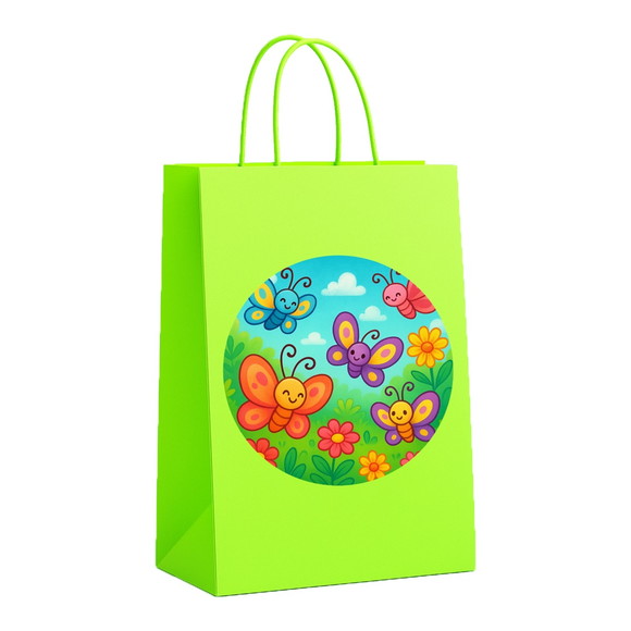 Sacola de Papel Personalizada Infantil Jardim das Borboletas - Imagem 5