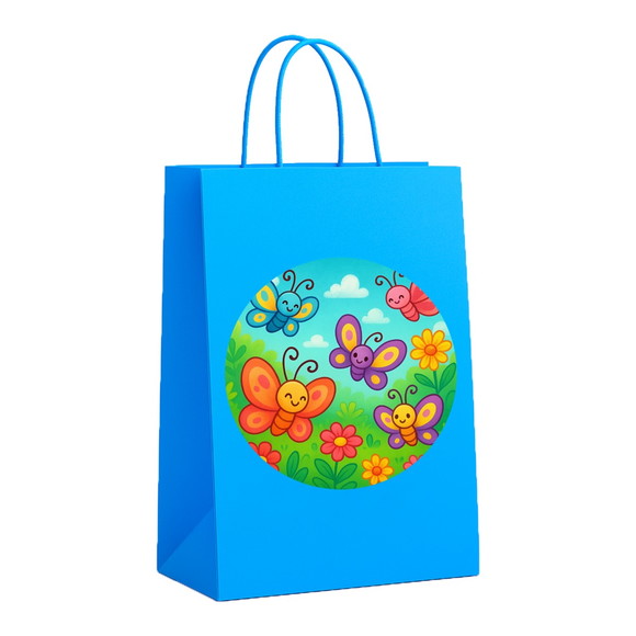 Sacola de Papel Personalizada Infantil Jardim das Borboletas - Imagem 2